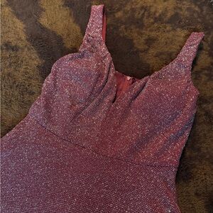 Red crystal doll sparkle glitter mini dress